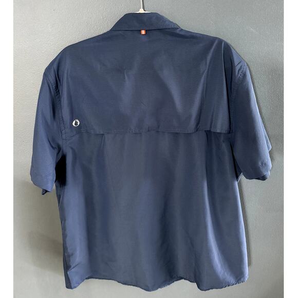 The American Outdoorsman Fishing Blue Button Up Mens Top Size XXL Short Sleeve - Picture 2 of 11